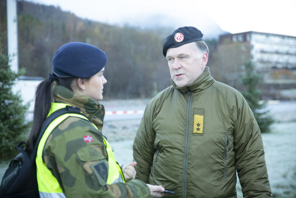 Jon Gerhard Reichelt, sjef FSAN, under en helseøvelse i Orkanger. Foto: Johanna Garli/ Forsvaret