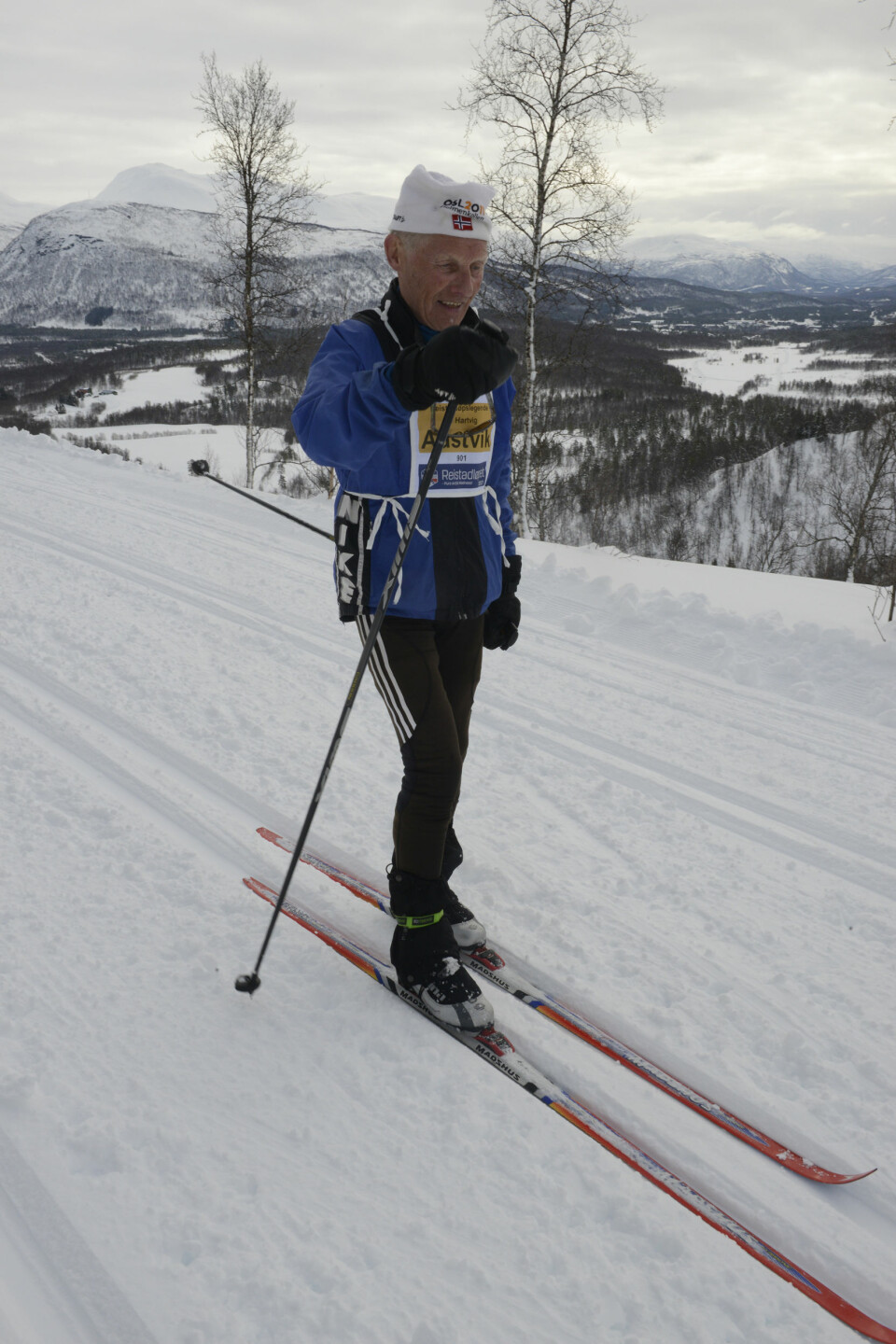 SPREK DELTAGER: pensjonert velferdsoffiser, Alf H. Austvik på 87 år gjennomførte Reiestadløpet i fin stil.