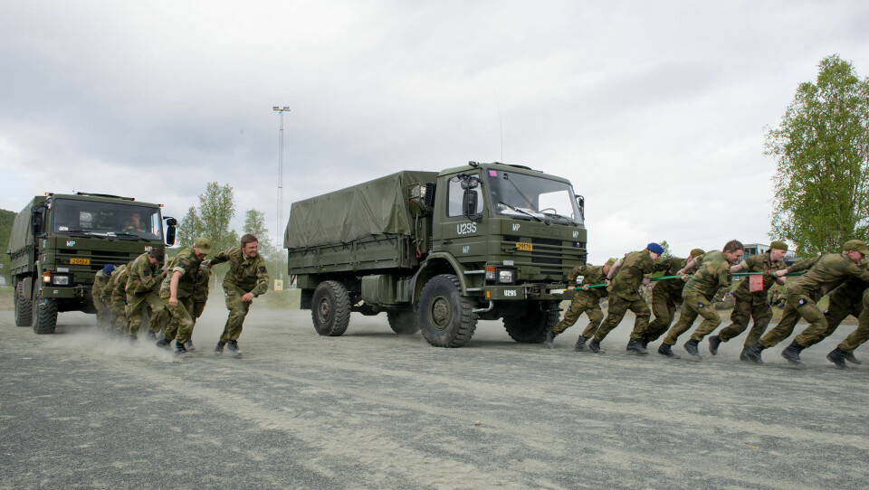 Lastebiltrekking sto også på programmet under avslutningen av soldataksjonen.