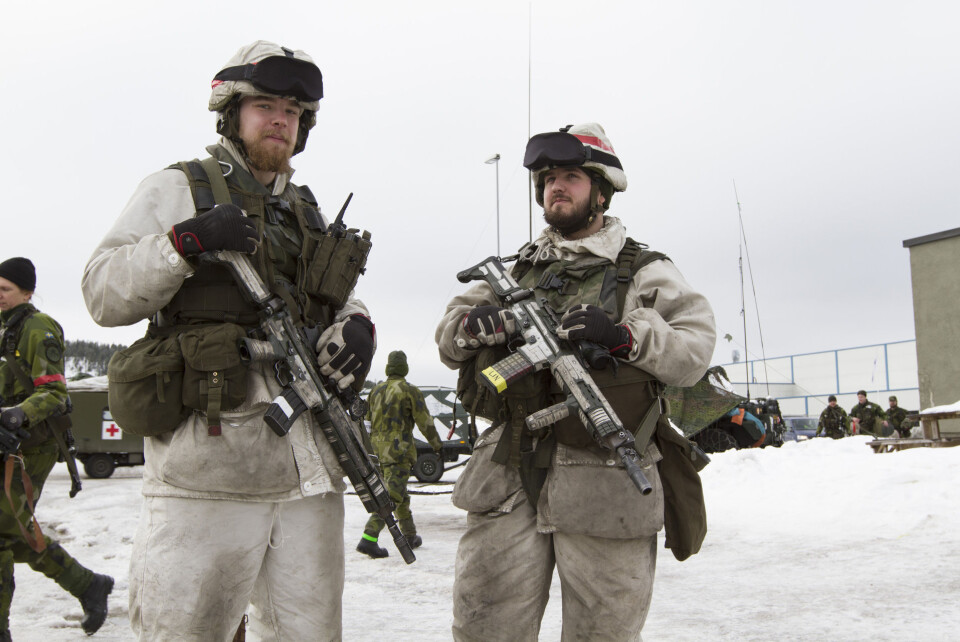 Svenske soldater i Trøndelag under Cold Response 2016. Da fant øvelsen sted vinterstid, nå blir det høst. Foto: JULIE HJERMSTAD/FORSVARET