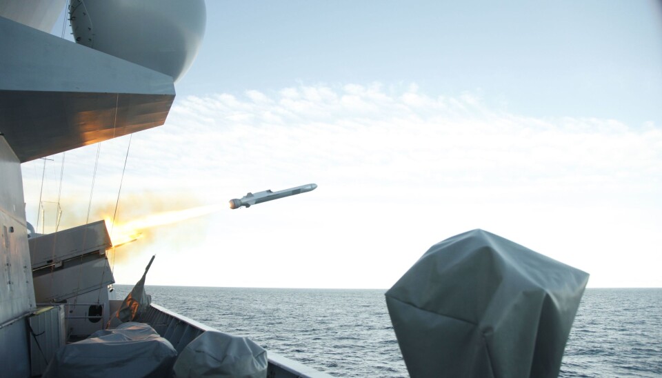NORSK TEKNOLOGI: NSM-missilet fra Kongsberg Gruppen under en testskyting i 2012.