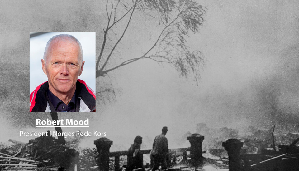 Etter at den amerikanske forsvarsledelsen hadde konkludert at det ikke var vesentlige bombemål igjen i Japan, ble atombombene sluppet over Hiroshima og Nagasaki, skriver Robert Mood. Dette bildet er fra Nagasaki.