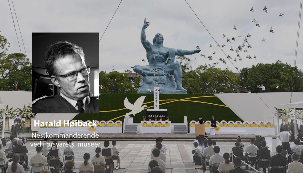 Det er langt i fra useriøst å hevde at atomvåpen har forhindret krig, skriver Harald Høiback. Dette bildet er fra Nagasaki under en fredsseremoni til minne om hendelsen for 75 år siden.