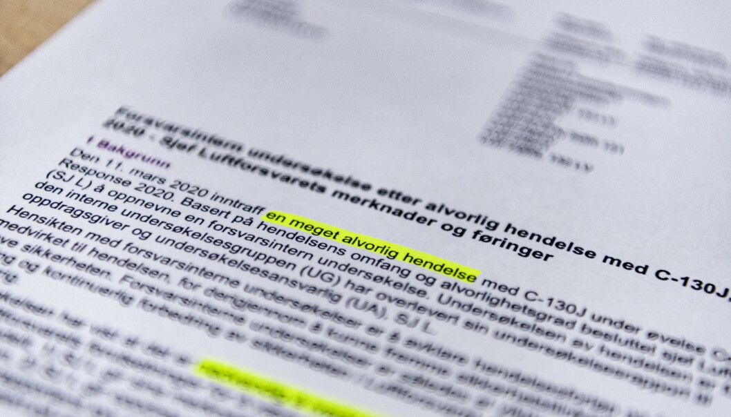 Utdrag fra rapport etter en alvorlig hendelse med et Hercules-fly ved øya Mosken. Utdrag fra rapport etter en alvorlig hendelse med et Hercules-fly ved øya Mosken.