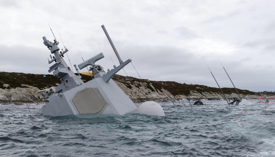 FORLISTE: Fregatten «Helge Ingstad» ble påført store skader og forliste etter en kollisjon med lasteskipet Sola i 2018.