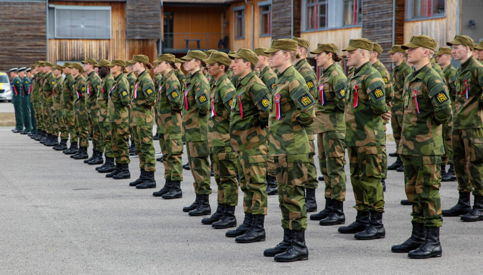 Soldater ved Hans Majestet Kongens Garde, her med oppstilling på 17. mai.