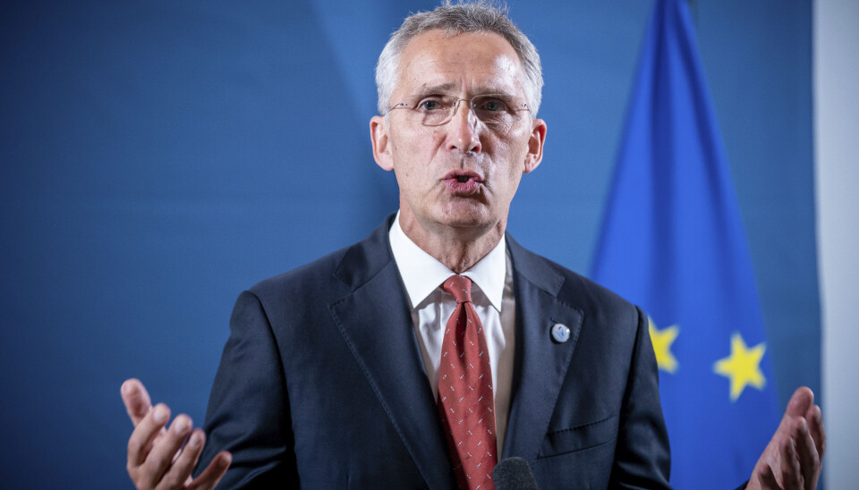 NATO-SJEFEN: Jens Stoltenberg sier regimet i Hviterussland ikke har noen grunn til å bruke Nato som unnskyldning for å slå ned på demonstranter i landet.