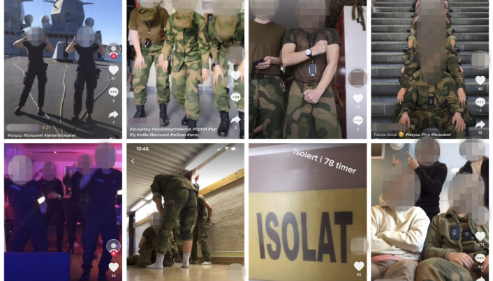 Skjermbilde av norske soldater på TikTok. Skjermbilde av norske soldater på TikTok.
