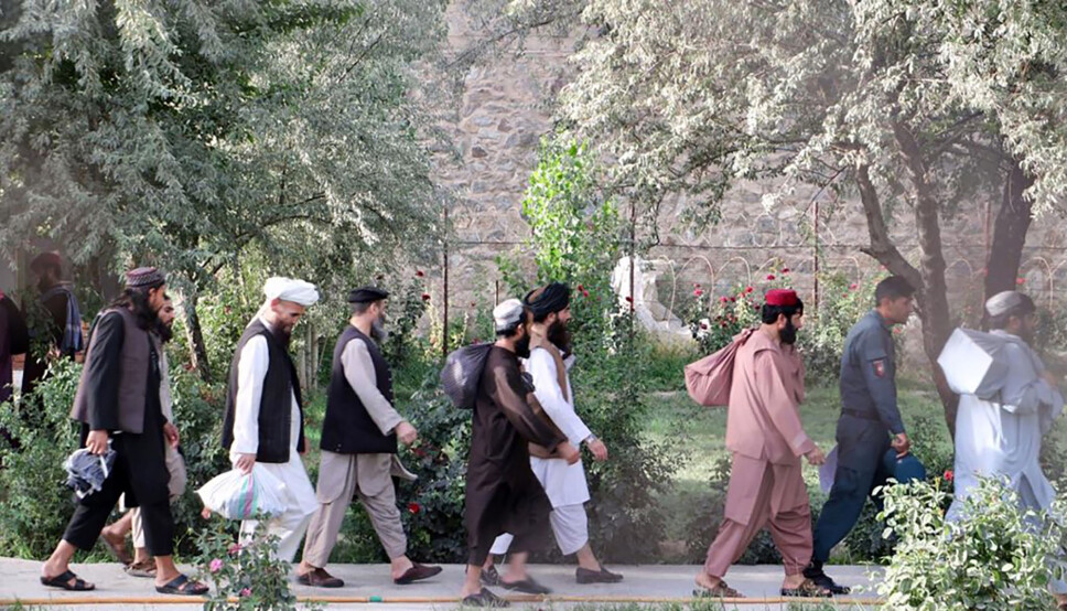 LØSLATES: Taliban-fanger ble 13. august sluppet løs fra Pul-e-Charkhi-fengselet i Kabul i Afghanistan. Fangeutleveringen er del av fredsforhandlingene mellom afghanske myndigheter og opprørsgruppen Taliban.