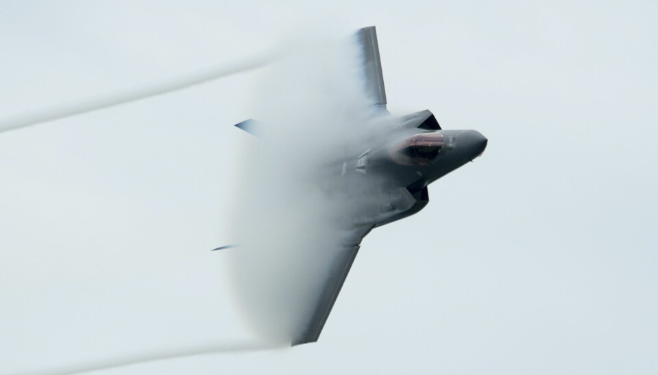An F-35A Lightning II fighter jet practises for an air show appearance in Ottawa, Friday, Sept. 6, 2019.