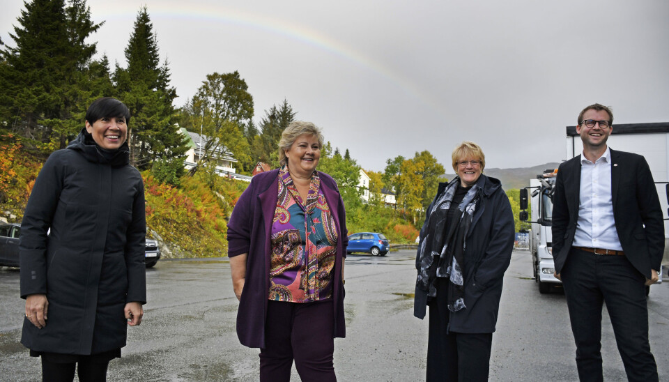 Tolv statsråder dro til Nord-Norge for å få innspill til den nye nordområdemeldingen. Bildet er fra Tromsø, Erna Solberg dro dit etter at hun hadde vært i Bodø.