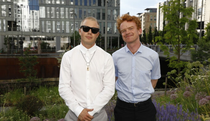 Herman Flesvig og Mikkel Niva
ankommer den røde løperen før Gullruten 2020. Herman Flesvig og Mikkel Niva
ankommer den røde løperen før Gullruten 2020.