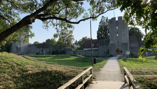 Idyllisk ved bymuren rundt gamlebyen i Visby. Idyllisk ved bymuren rundt gamlebyen i Visby.