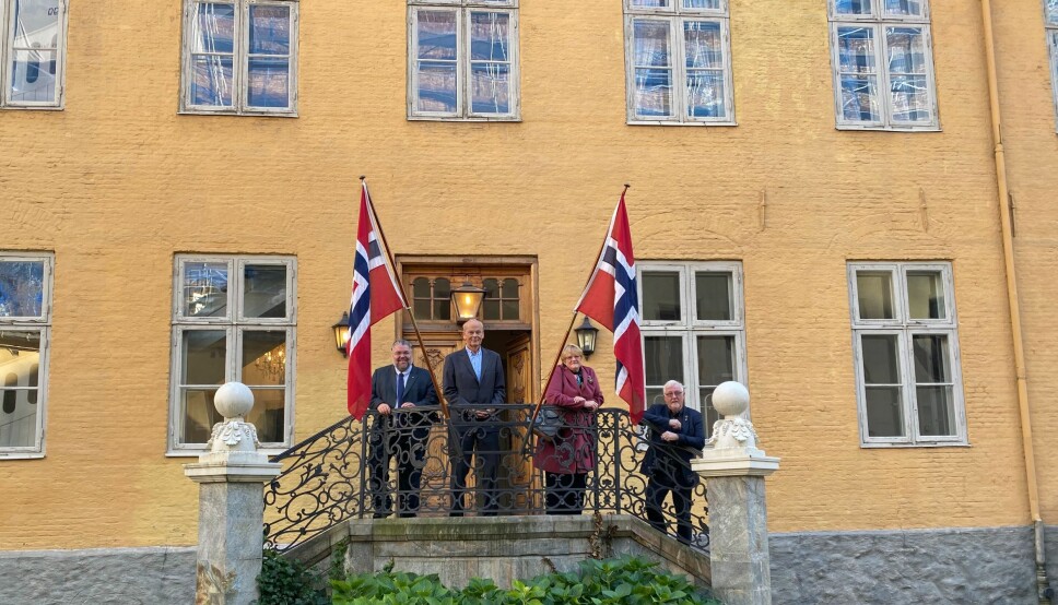 ENIGE: Morten Wold (FrP), Michael Tetzschner (H), Trine Skei Grande (V) og Geir Sigbjørn Toskedal (KrF) er alle representanter i Stortingets utenriks- og forsvarskomité, og representerer flertallet.