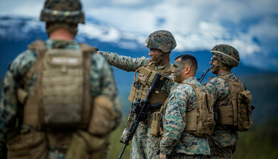 US Marines deltar på øvelse Thunder Reindeer i Setermoen skytefelt.