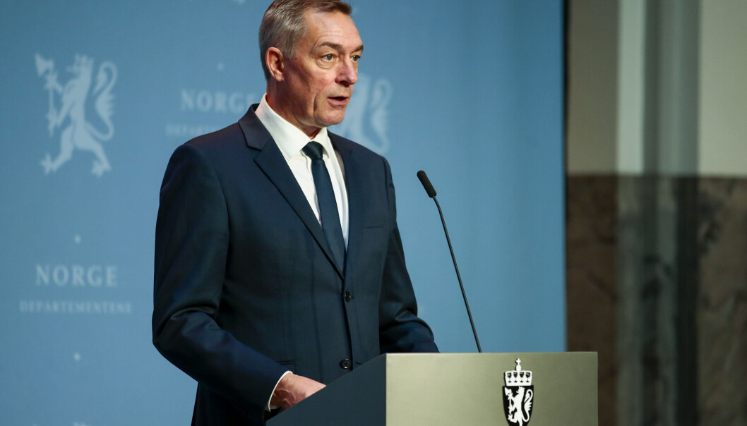 Forsvarsminister Frank Bakke-Jensen fra en tidligere pressekonferanse. Forsvarsminister Frank Bakke-Jensen fra en tidligere pressekonferanse.