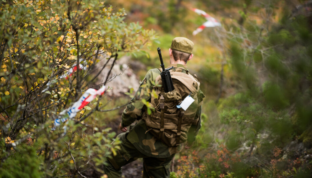 Vernepliktig gjennomfører infanteriløp på Ørland i 2018. Vernepliktig gjennomfører infanteriløp på Ørland i 2018.