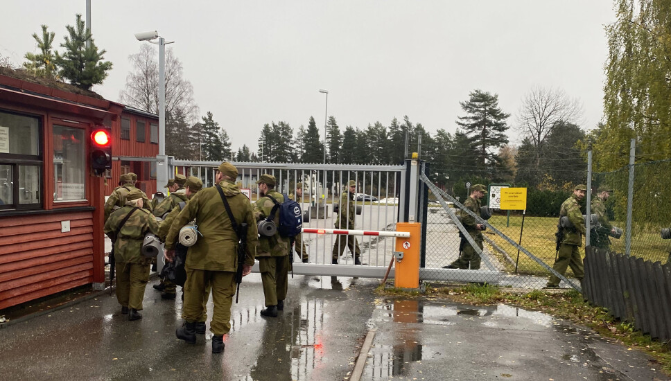 Heimevernssoldater på øvelse på Heistadmoen.