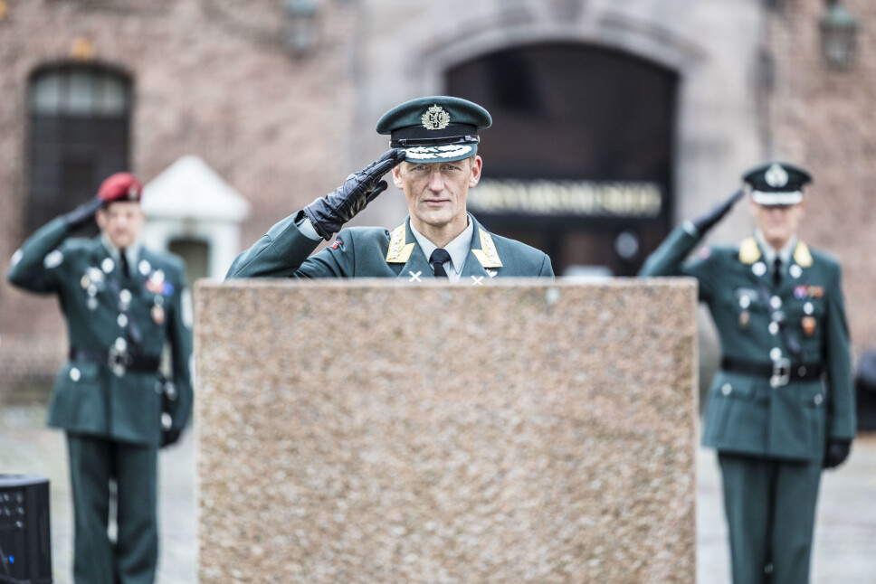 Forsvarssjef Eirik Kristoffersen tenkte litt ekstra på sine falne kamerater Trond Bolle og Tor Arne Lau-Henriksen i dag.
