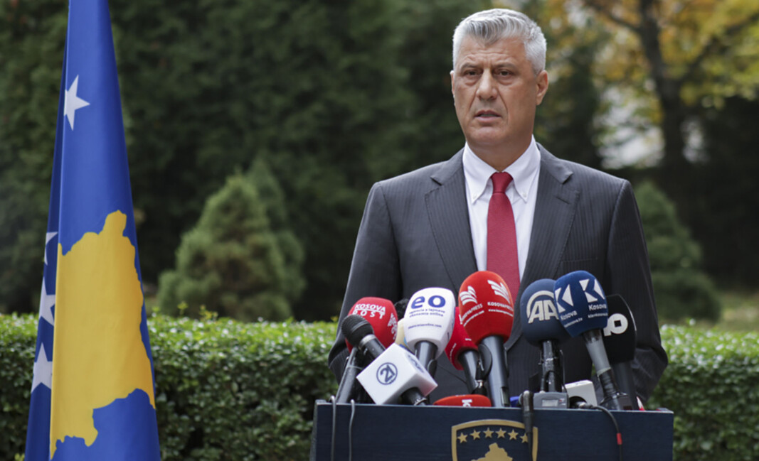 TILTALT: President Hashim Thaci erklærte torsdag at han går av. TILTALT: President Hashim Thaci erklærte torsdag at han går av.