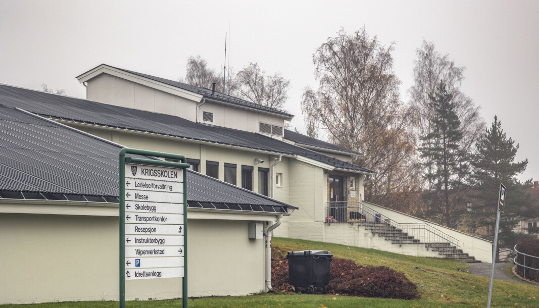 KORONAUTBRUDD: Undervisningsbygget på Krigsskolen på Linderud. KORONAUTBRUDD: Undervisningsbygget på Krigsskolen på Linderud.