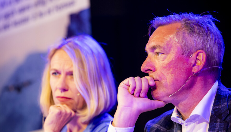 Anniken Huitfeldt og forsvarsminister Frank Bakke-Jensen under en tidligere debatt.