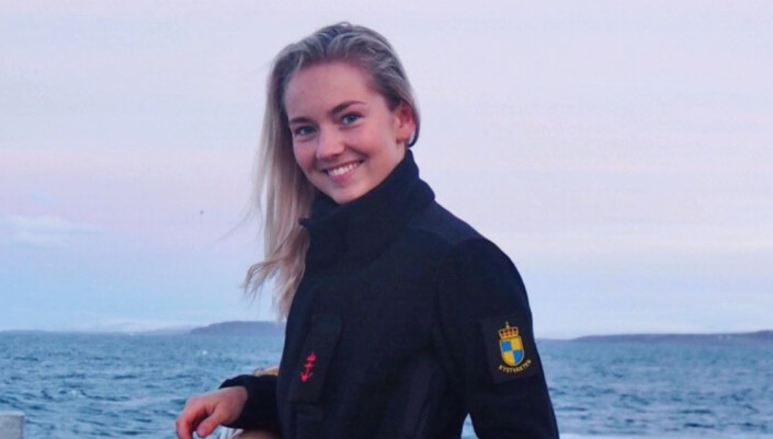 Sandra Myrskog Kronberg (22) tjenestegjorde i Kystvakten fra 2018 til 2019. Sandra Myrskog Kronberg (22) tjenestegjorde i Kystvakten fra 2018 til 2019.