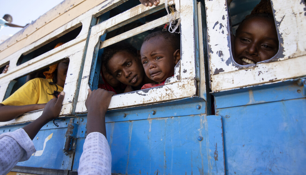 Flyktninger fra Tigray, nær grensen til Sudan. Flyktninger fra Tigray, nær grensen til Sudan.