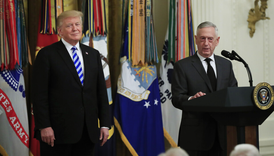 USAs president Donald Trump og hans første forsvarsminister, Jim Mattis.
