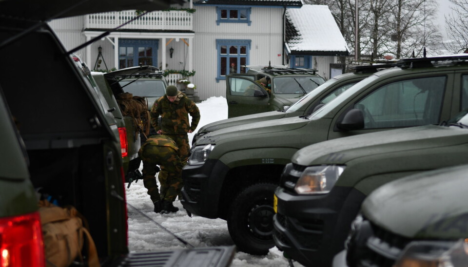 Soldater fra innsatsstyrken til HV02 på Gjerdrum.