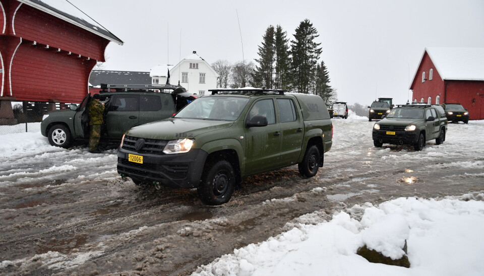 Feltkjøreøty fra HV ankommer Gjerdrum.