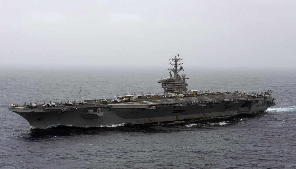 I dette bildet fra 7. september 2020 seiler USS Nimitz i Arabiahavet.