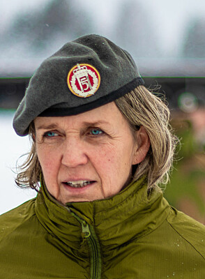 Generalmajor Elisabeth Michelsen under avtakking av HV-02 etter oppdraget på Gjerdrum.