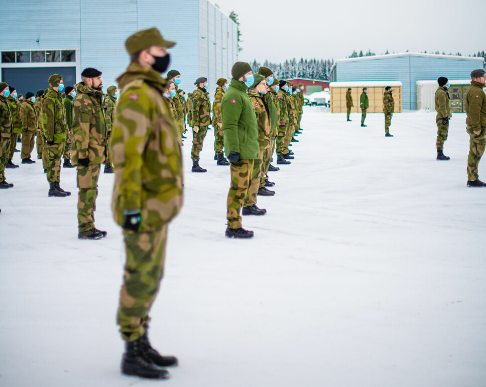 HV-soldater fra HV-02 under avtakking etter oppdraget på Gjerdrum.