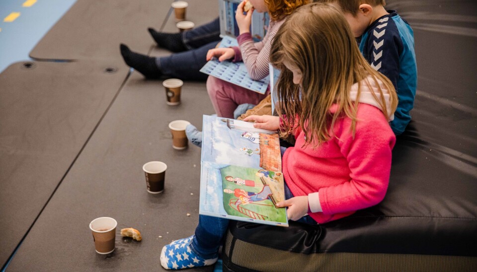 Førskolebarna i Skårungen barnehage deltok på boklanseringen.