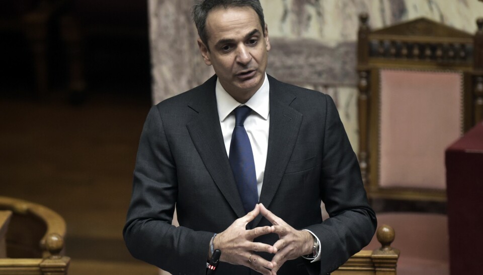 Den greske statsministeren Kyriakos Mitsotakis talte til parlamentet 20.januar.