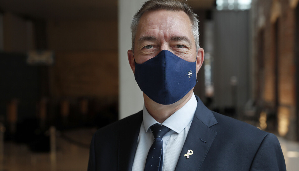 Forsvarsminister Frank Bakke-Jensen under Natos forsvarsministermøte i oktober 2020.