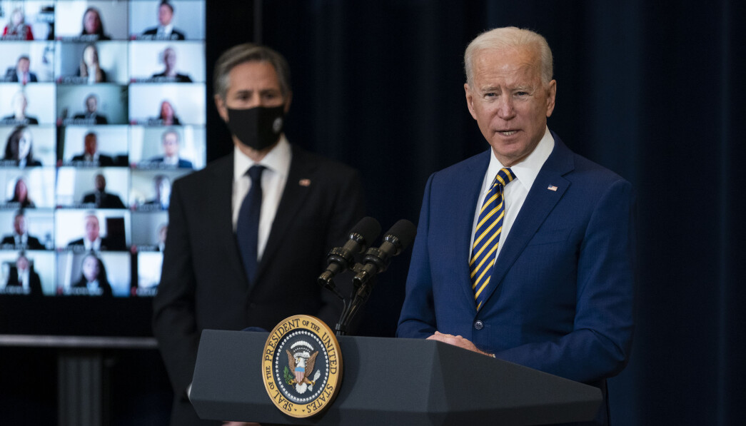 STØTTE: Saudi-Arabia sier de støtter en politisk løsning på konflikten i Jemen, etter at USA, her ved president Joe Biden og utenriksminister Anthony Blinken i bakgrunnen, torsdag varslet at de vil trekke støtten til den saudiledede koalisjonens krigføring i landet. STØTTE: Saudi-Arabia sier de støtter en politisk løsning på konflikten i Jemen, etter at USA, her ved president Joe Biden og utenriksminister Anthony Blinken i bakgrunnen, torsdag varslet at de vil trekke støtten til den saudiledede koalisjonens krigføring i landet.