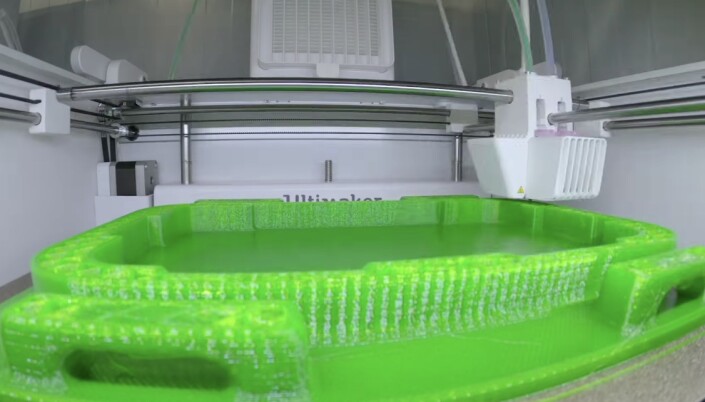 3D-printeren i aksjon. 3D-printeren i aksjon.