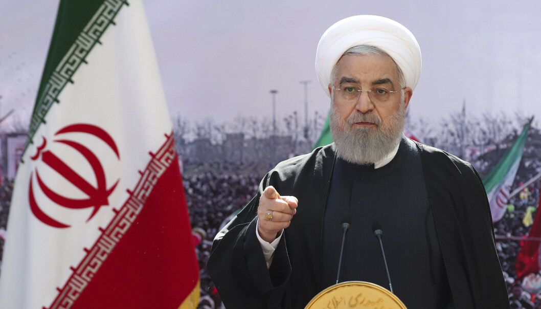 ATOMAVTALEN: Irans president Hassan Rouhani under tale han holdt på TV onsdag 10. februar 2021. Rouhani sa at vesten ikke har noe annet alternativ enn å gjenopprette atomavtalen med Iran. ATOMAVTALEN: Irans president Hassan Rouhani under tale han holdt på TV onsdag 10. februar 2021. Rouhani sa at vesten ikke har noe annet alternativ enn å gjenopprette atomavtalen med Iran.