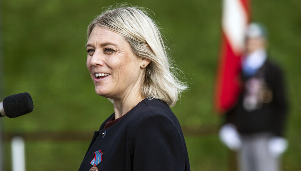 Danmarks forsvarsminister Trine Bramsen under en markering av FNs 75-årsdag i København.