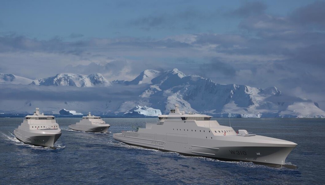 Illustrasjon av de nye kystvaktfartøyene av Jan Mayen-klassen. Illustrasjon av de nye kystvaktfartøyene av Jan Mayen-klassen.