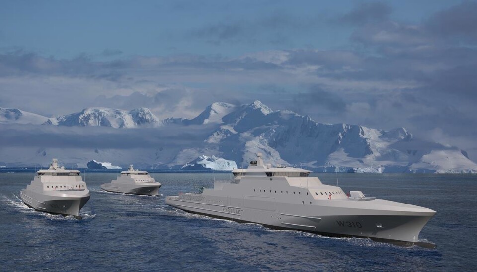 Illustrasjon av de nye kystvaktfartøyene av Jan Mayen-klassen.