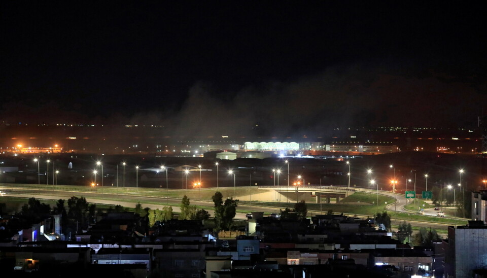 Et rakettangrep rammet flyplassen i Arbil mandag.