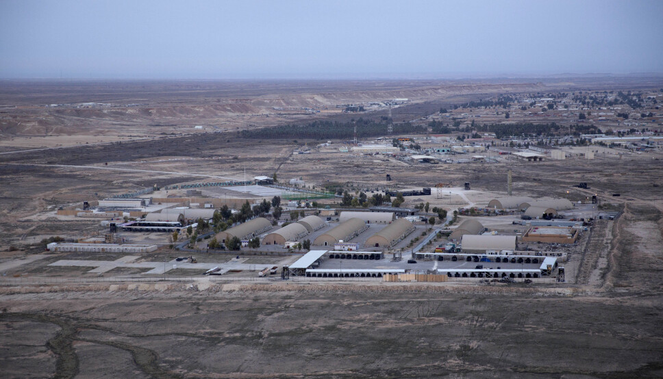 ANBAR: Militærbasen, hvor norske soldater er stasjonert, som ble angrepet av raketter i mars. Søndag ble en annen base i Irak også truffet av raketter.