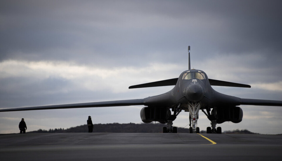 TAR AV: Et B-1B Lancer bombefly som tar av fra Ørland.