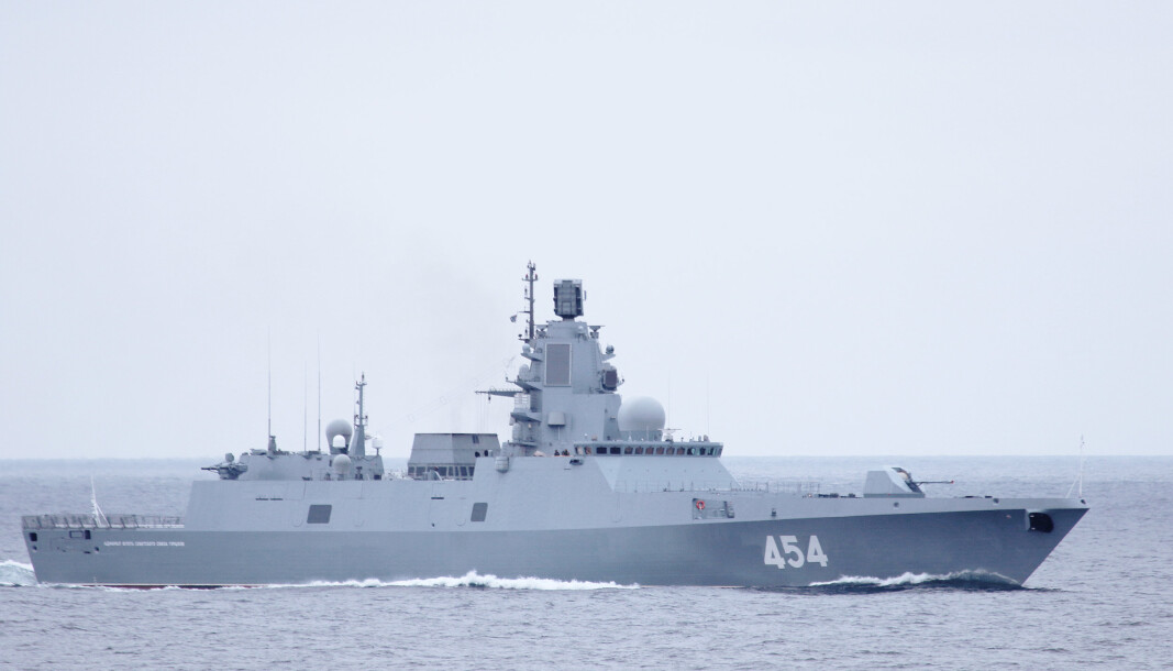 TOLKNING: Det Heier søker å gjere er å sannsynleggjere korleis Russland kan tolke Noreg, Nato og USA si framferd, skriv Tor Ivar Strømmen. Her er den russiske fregatten Admiral Gorshkov. TOLKNING: Det Heier søker å gjere er å sannsynleggjere korleis Russland kan tolke Noreg, Nato og USA si framferd, skriv Tor Ivar Strømmen. Her er den russiske fregatten Admiral Gorshkov.