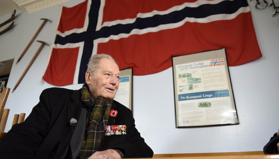 Erling Lorentzen i Skottland i 2016, der han hedret soldatene fra Kompani Linge.