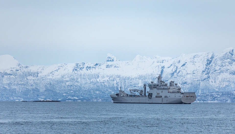 KNM MAUD: Logistikkfartøyet fra Marinen, KNM Maud deltar på øvelsen.