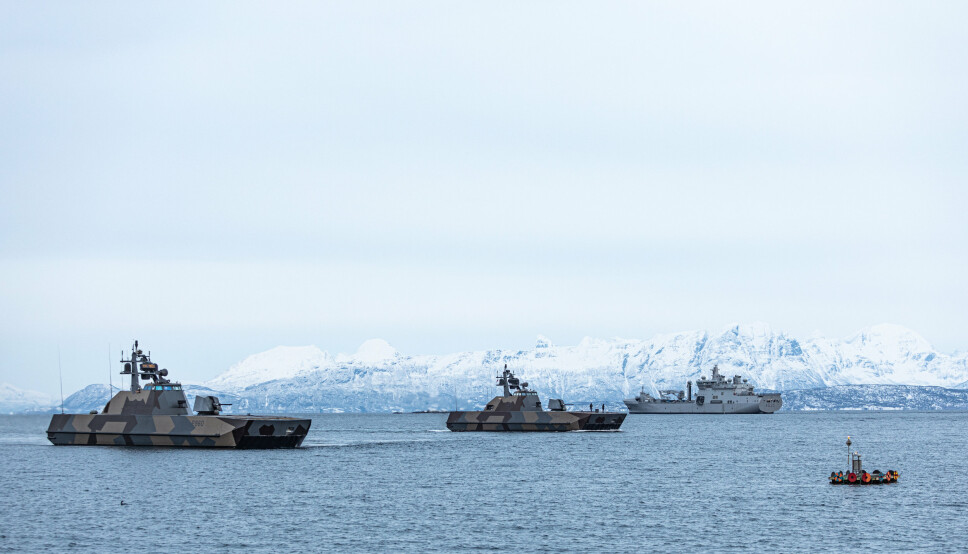 SAMTRENING: Sjøforsvaret trener med utenlandske styrker.